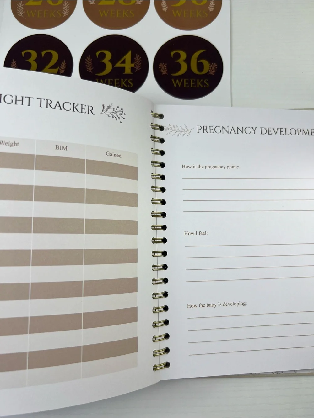 Lot 30 Pregnancy Journal - White Pregnancy Journal